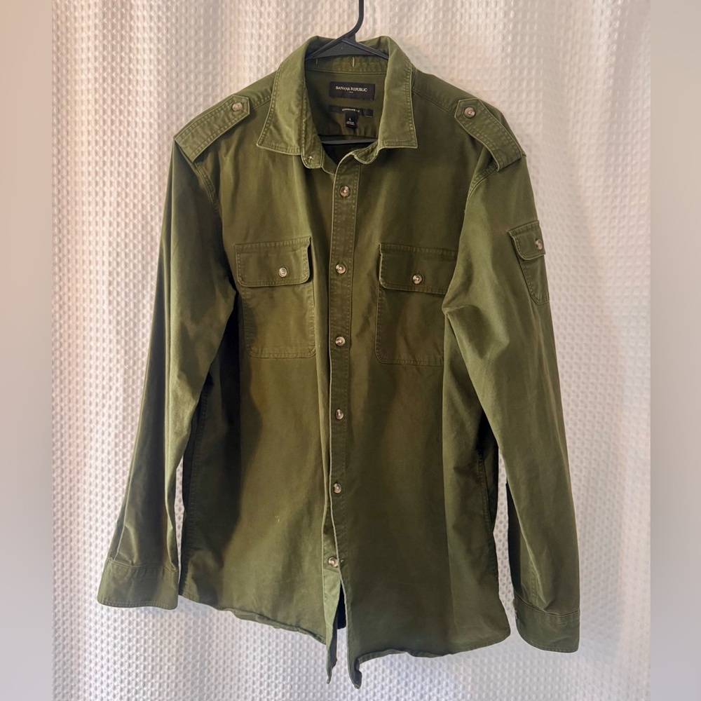 Banana Republic Factory Olive Button Down Shirt